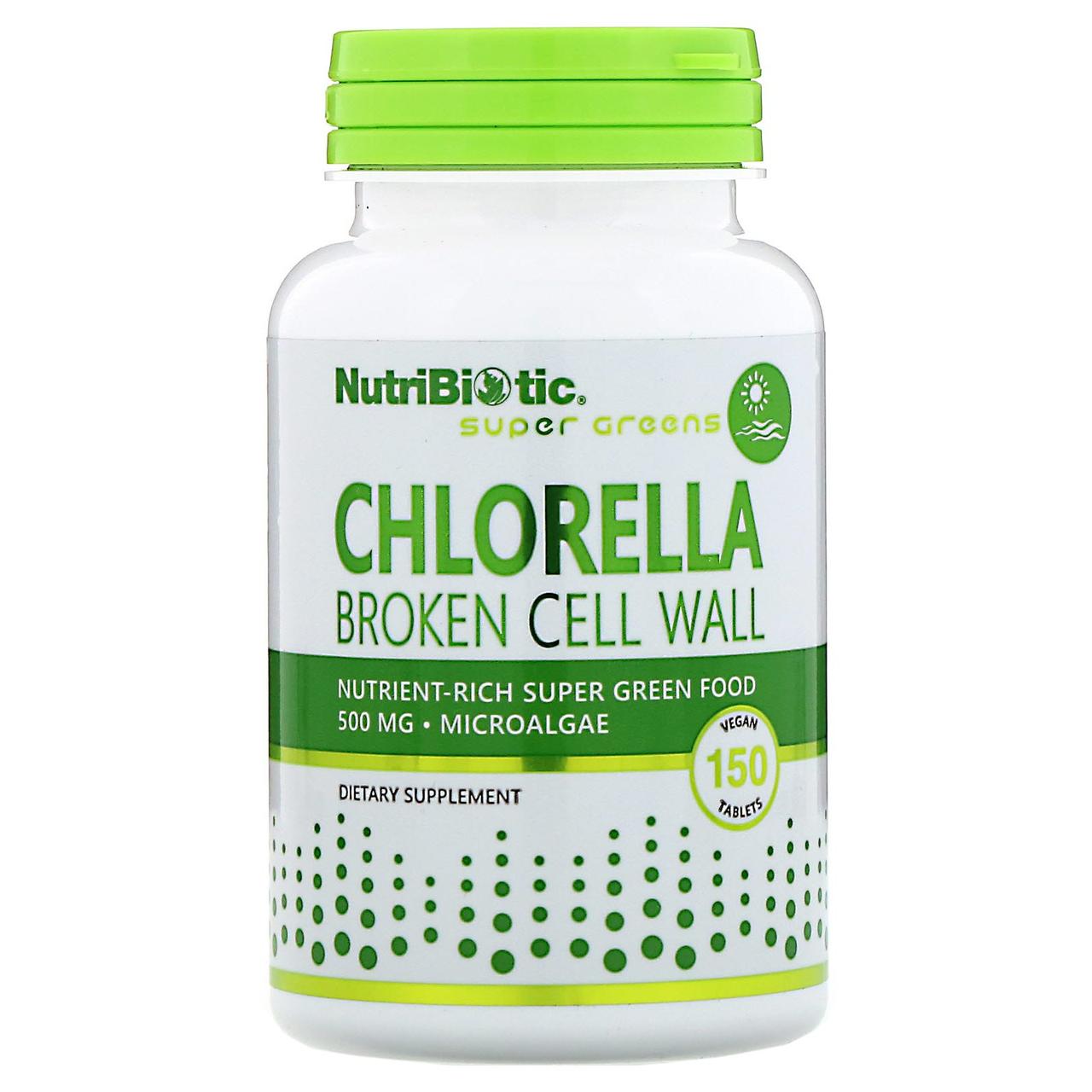 NutriBiotic, Chlorella Microalgae, 500 mg, 150 Vegan Tablets - фото 1 - id-p810233170