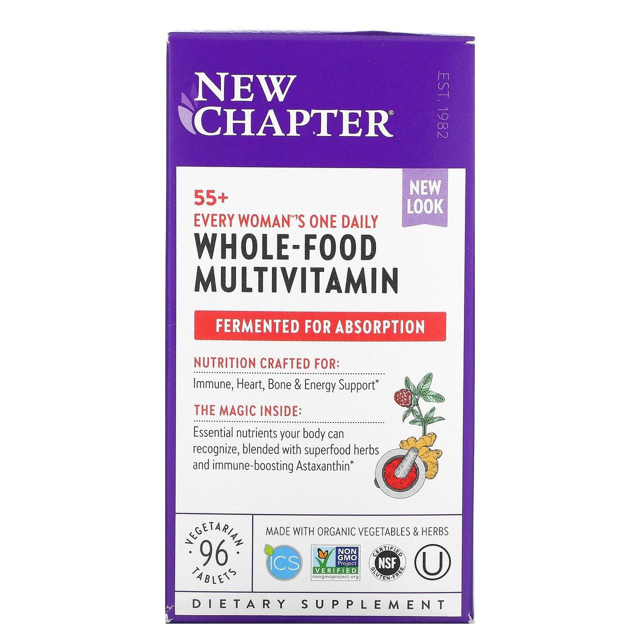 New Chapter, 55+ Every woman's One Daily Multi, 96 Veggie Tabs, фото 1