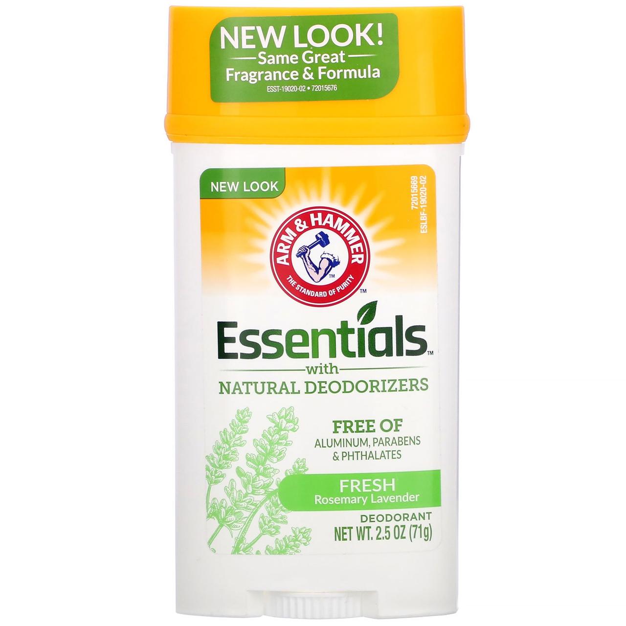 Arm & Hammer, Натуральний дезодорант Essentials, для чоловіків і жінок, свіжий, 71 г