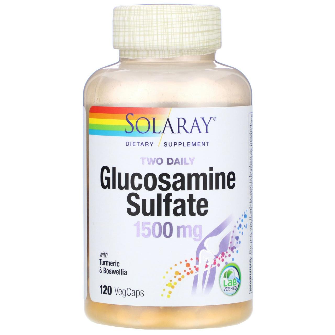 Solaray, Two Daily Glucosamine Sulfate, 1500 mg, 120 VegCaps