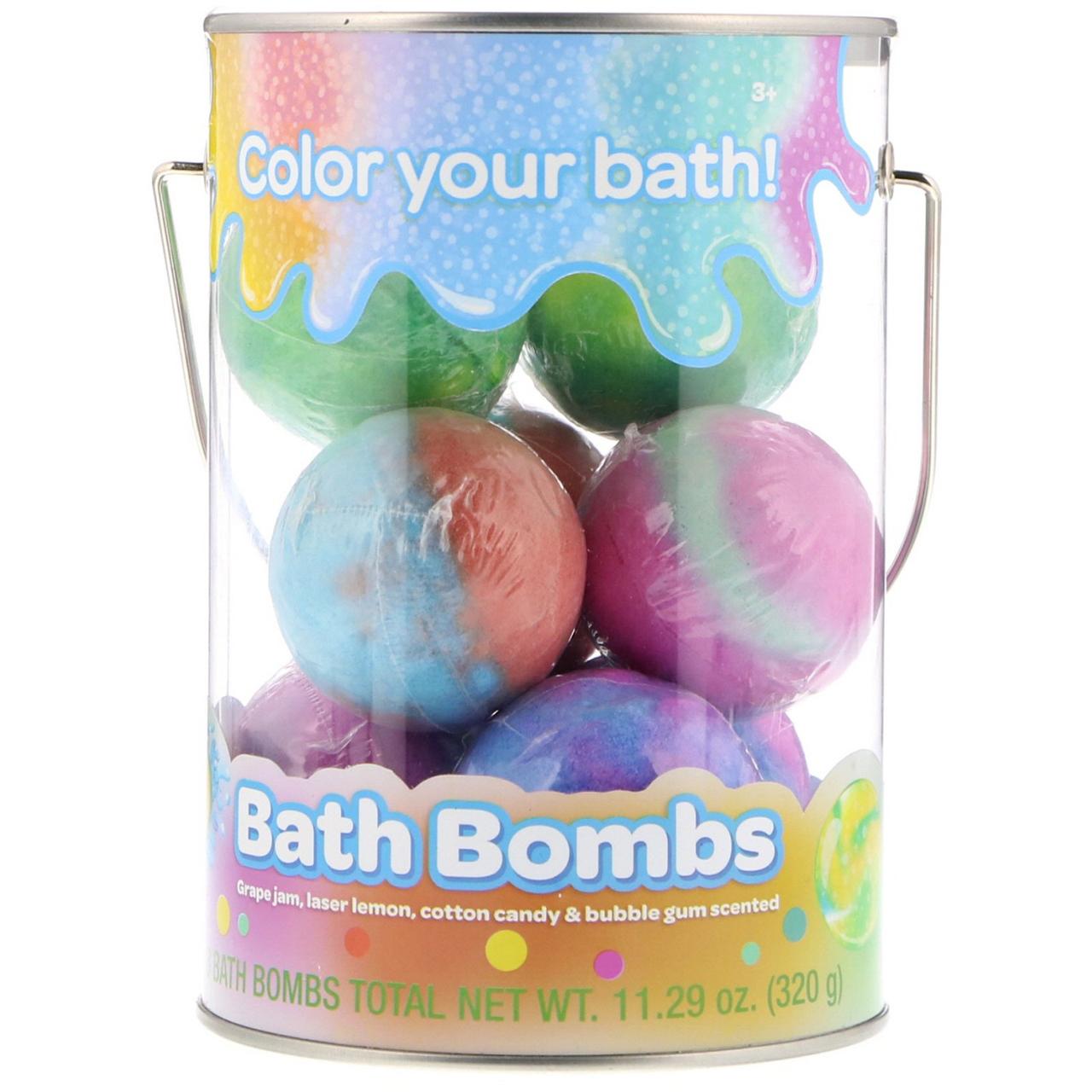 Crayola, Bath Bombs, Grape Jam, Laser Lemon, Cotton Candy & Bubble Gum Scented , 8 Bath Bombs, 11.29 oz (320