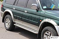 Пороги боковые труба с листом Mitsubishi Pajero Sport (96-08) D60