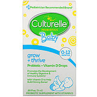 Culturelle, Probiotics, Baby, Grow + Thrive, Probiotics + Vitamin D Drops, 0-12 Months, .30 fl oz (9 ml)