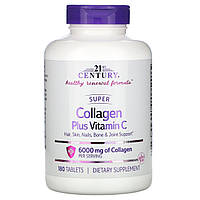 21st Century, Super Collagen Plus Vitamin C, 6000 mg, 180 Tablets