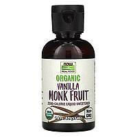 Now Foods, Real Food, Organic Monk Fruit, Liquid Sweetener, Vanilla, 1.8 fl oz (53 ml)