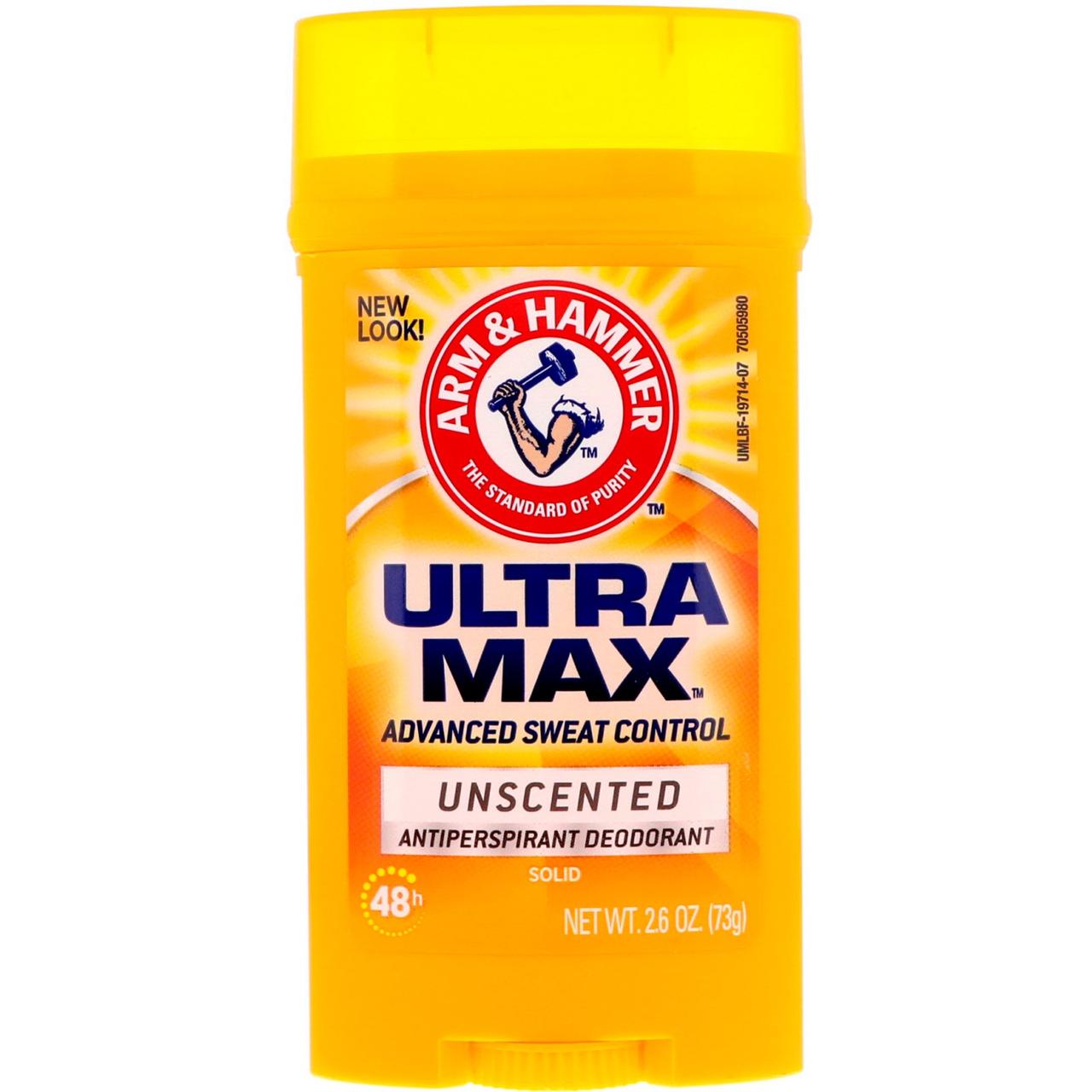 Arm & Hammer, UltraMax, твердий дезодорант для чоловіків, без запаху, 2,6 унції (73 м)