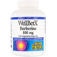 Natural Factors, WellBetX, Berberine, 500 mg, 120 Vegetarian Capsules