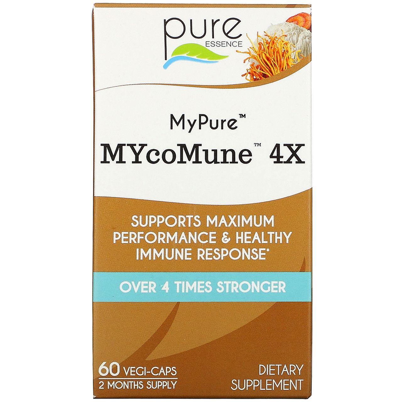 Pure Essence, MyPure, MYcoMune 4X, 60 Vegi-Caps, фото 1