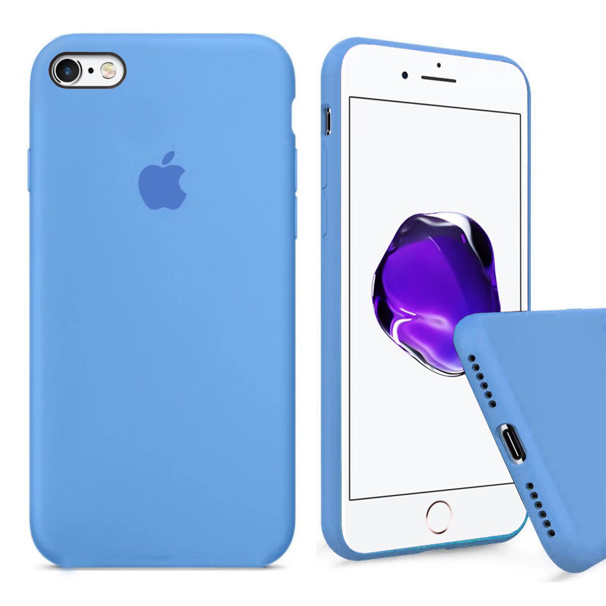 Чохол Silicone FULL case для IPhone 6 Plus/6s Plus Azure синій