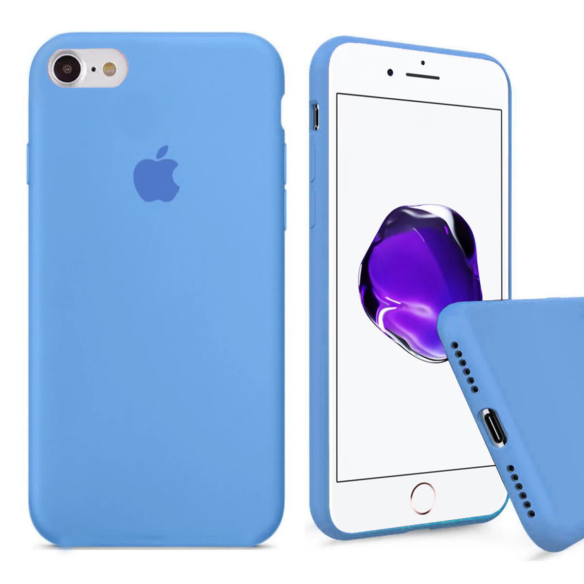 Чохол Silicone FULL case для IPhone 8 Azure синій