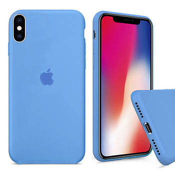 Чохол Silicone FULL case для IPhone X/Xs Azure синій