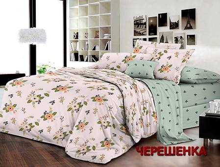 Полуторний набір постільної білизни 150*220 з Бязі "Gold" №151597AB Черешенка™, фото 1