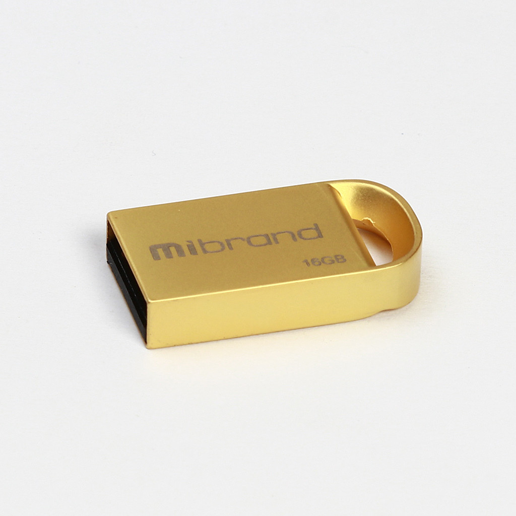 Маленька флешка для магнітоли Mibrand USB2.0 lynx 16GB Gold
