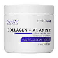 Для суглобів і зв'язок OstroVit Collagen + Vitamin C 200 g pure