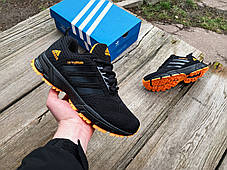Чоловічі підліткові кросівки Adidas Marathon (36-41) чорні з помаранчевим, фото 4