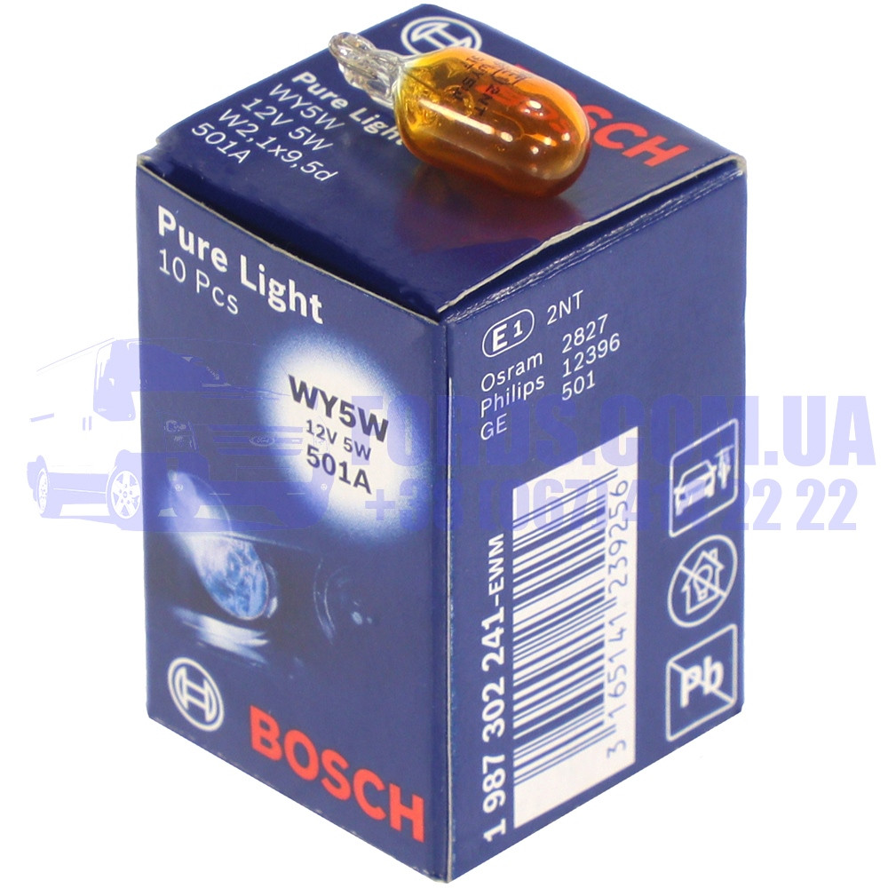 Автолампи WY5W (12В 5Вт W2,1X9,5D Pure Ligh Помаранчева) BOSCH
