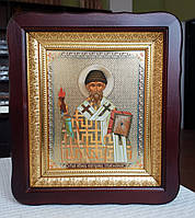 Икона Спиридона Триминфутского в фигурном киоте, размер 23*26см, ассортимент