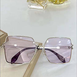 Сонцезахисні окуляри прозорі рожеві скла Alexander McQueen у футлярі AM0219SA