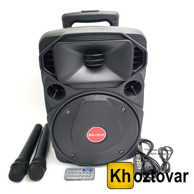 Портативна акустика з 2 мікрофонами Su-Kam BT 80D  ⁇  100 Вт