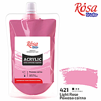 Фарба акрилова, Рожева світла, 200 мл, ROSA Studio