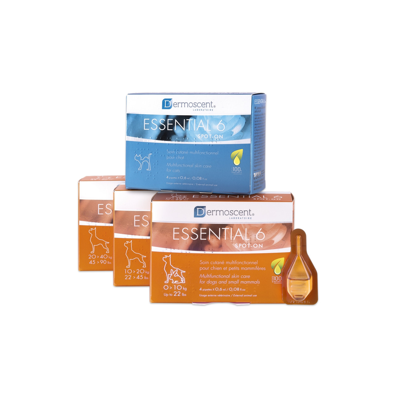 Essential-6 spot-on д/соб 0-10кг - догляд за шкірою та шерстю (4піп.х0,6мл)