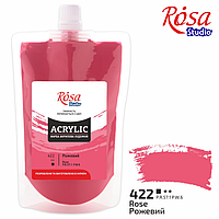 Фарба акрилова, Рожева, 200 мл, ROSA Studio