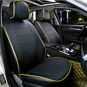 Чохли на сидіння Хюндай Санта Фе Класік модельні MAX-N з екошкіри Чорно-жовтий, фото 2