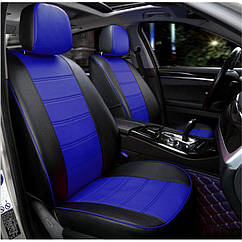 Чохли на сидіння Фольксваген Джетта (Volkswagen Jetta) модельні MAX-N з екошкіри Чорно-синій