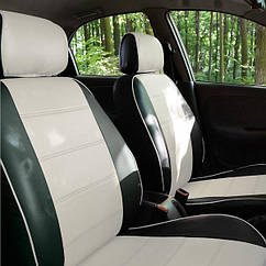 Чохли на сидіння Фольксваген Поло 3 (Volkswagen Polo 3) модельні MAX-N з екошкіри Чорно-білий