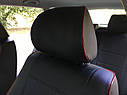 Чохли на сидіння Шкода Октавія А7 (Skoda Octavia A7) модельні MAX-N з екошкіри Чорно-червоний, фото 6