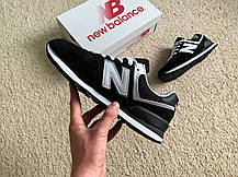 Чоловічі кросівки New Balance 574 чорні з білим, фото 5
