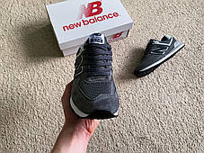 Чоловічі кросівки New Balance 574 сірі з білим, фото 2