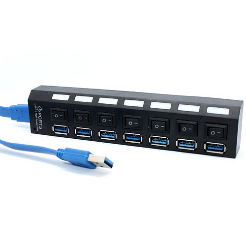 Купить Концентратор USB хаб 3.0 на 7 юсб портов с выключателями Hub ...