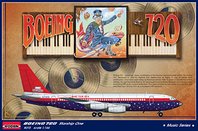 Пластикова модель 1/144 Roden 315 американський авіалайнерBoeing 720 Starship One
