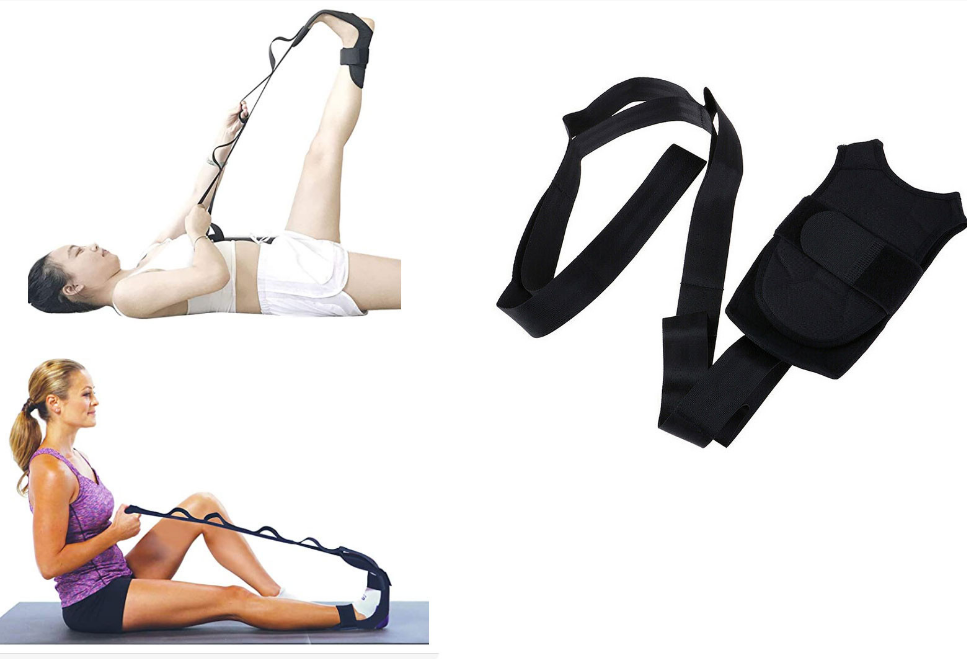 Ремінь для йоги та фітнесу з петлями для розтяжки 8 петель з фіксатором для ноги