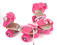 Раздвижные ролики Квады Profi Pink размер 25-32 розовые