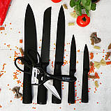 Набір кухонних ножів на підставці 8 предметів Edenberg EB-920 з неіржавкої сталі з підставкою, фото 3