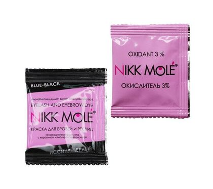 Nikk Mole Фарба для брів і вій у саші + окислювач Blue-black Синяво-чорна 5 мл