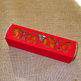 Набір 4 скляних підсвічників з 4 прозорими восковими чайними свічками 24г в Червоній Коробці, фото 2