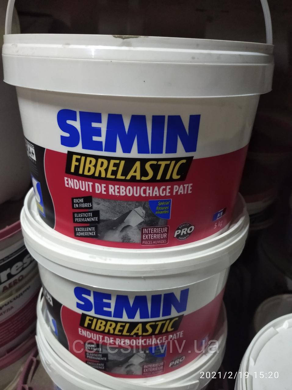Шпаклівка для ремонту тріщин FIBRELASTIC semin 5кг