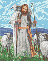 Схема для вышивки бисером на атласе "Иисус Пастырь Добрый" Размер 27х35 см.