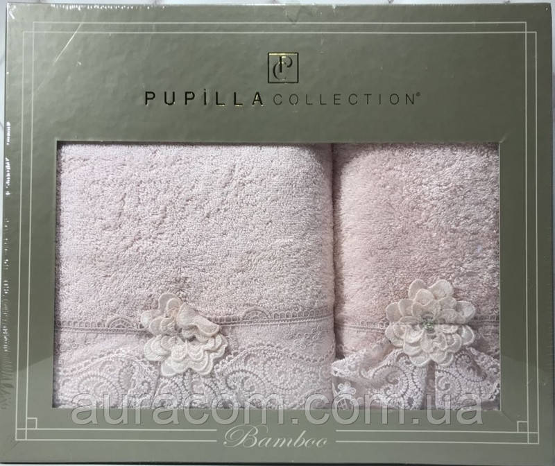 Подарунок для жінки, набір рушників, Pupilla romantik bambuk, Туреччина, фото 1
