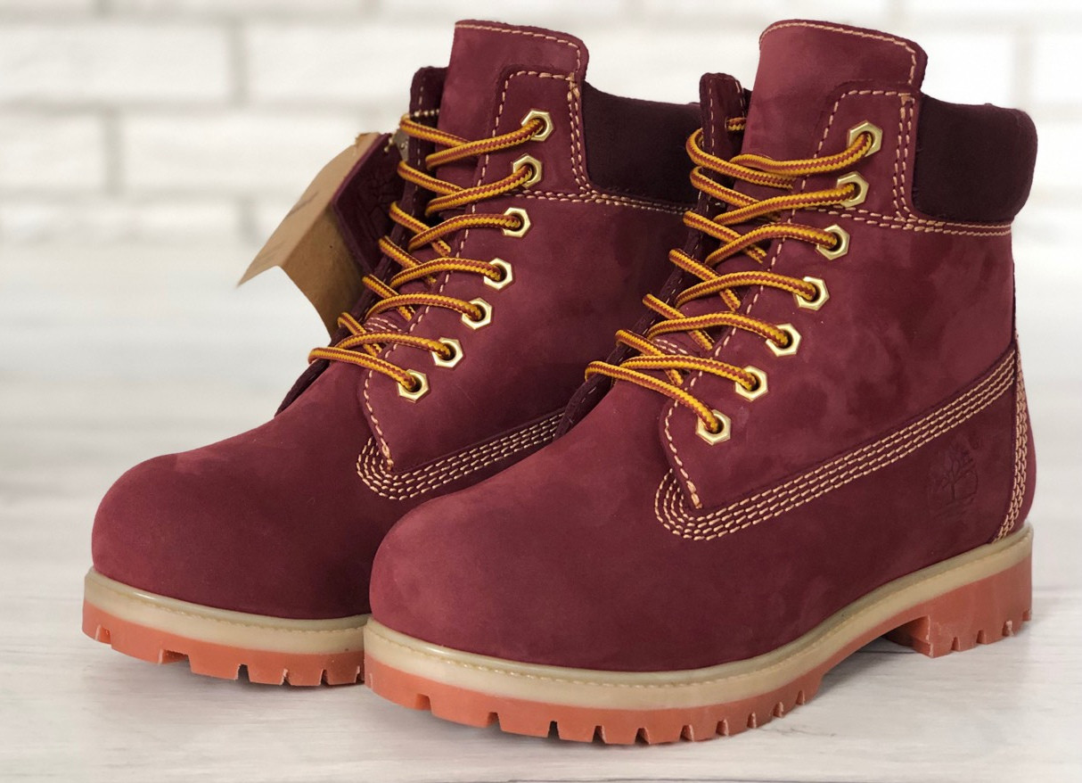 Зимові Жіночі бордові Черевики Timberland Original