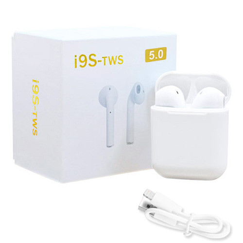 Бездротові bluetooth-навушники i9S 5.0 з кейсом, white