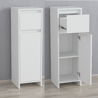 Шкаф, пенал в ванную, кухню, спальню напольный, без ручек, МДФ, ДСП.