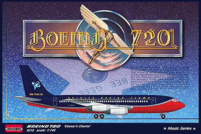Пластикова модель 1/144 Roden 318 пасажирський літак Boeing 720 “Caesar’s Chariot”
