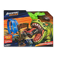 Трек с динозавром adventure force chomp and crunch track set, игровая трасса гоночная для машинок с Динозавром