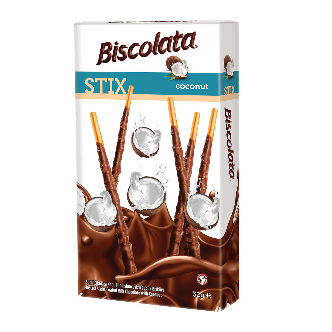 Бісквітні палички Biscolata Stix Кокос 32 г.