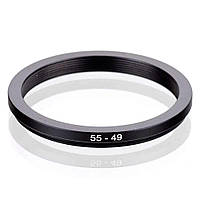 Понижающее переходное кольцо 55-49 мм для объектива.