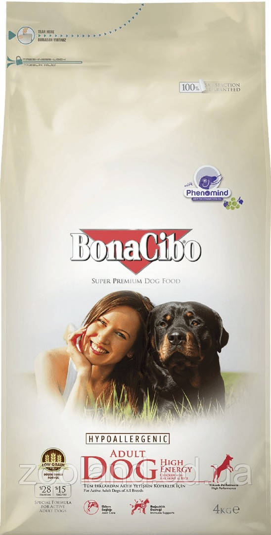 BC405802 BonaCibo Adult Dog High Energy, 15 кг